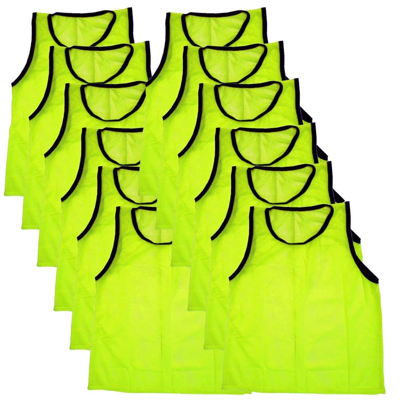 BlueDot Trading Youth Boys Girls Sports Scrimmage Pinnies Training Vest for team practice for Soccer, Lacrosse, and more, Yellow, Quantity 24 Pack - Image 4